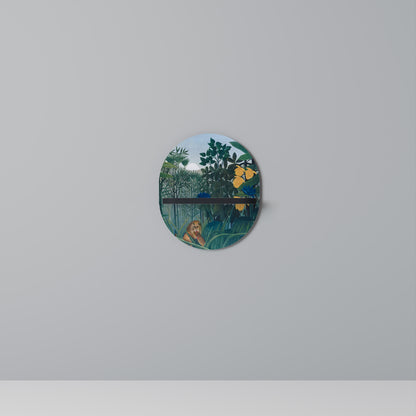 THE REPAST OF THE LION Oval konsthylla i svart finish