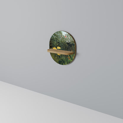 VIRGIN SKOG MED SUNSET Oval konsthylla i ekeffekt