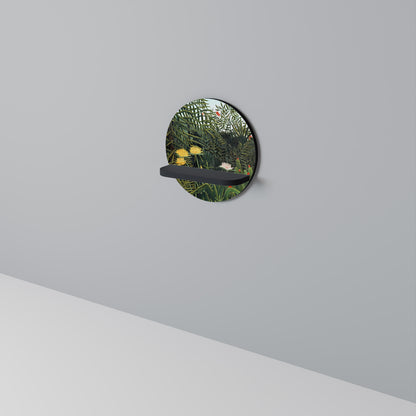 VIRGIN SKOG MED SUNSET Rund konsthylla i svart finish