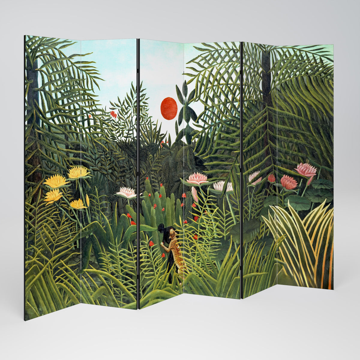 VIRGIN FOREST WITH SUNSET 6-Panel Room Divider