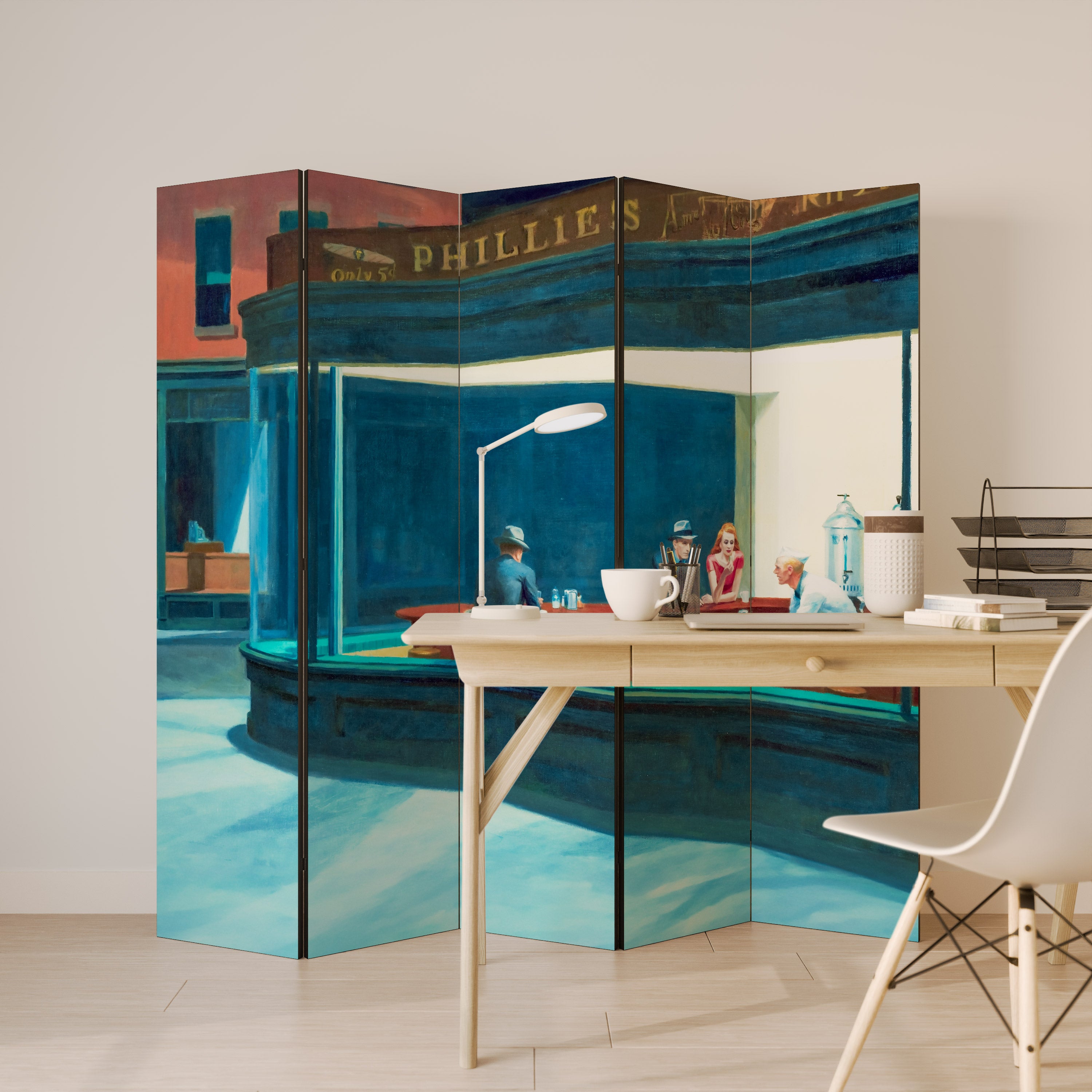 NIGHTHAWKS Dekorativ rumsavdelare – 5 paneler