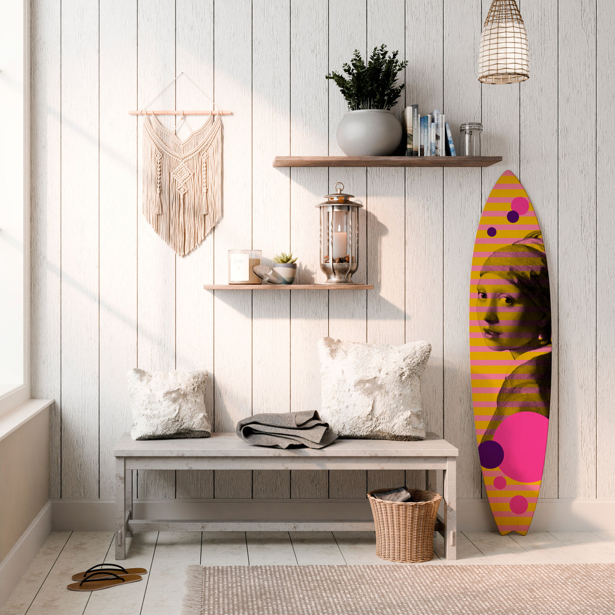 HER WITH A PEARL Dekorativ Surfbräda