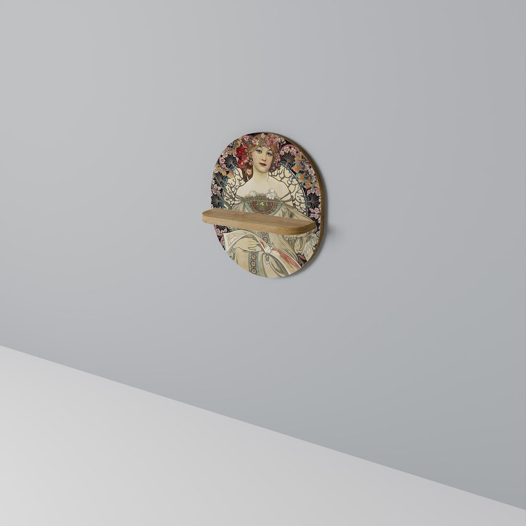 CHAMPENOIS IMPRIMEUR Oval konsthylla i ekeffekt
