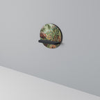 MUSCINAE LAUBMOOSE Round Art Shelf In Black Finish