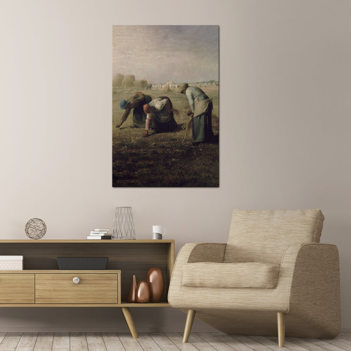 THE GLEANERS Vertical Canvas Print