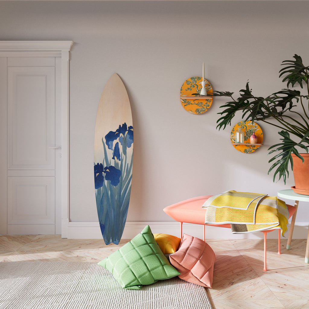 BLUE FLORAL RIDE Dekorativ Surfbräda