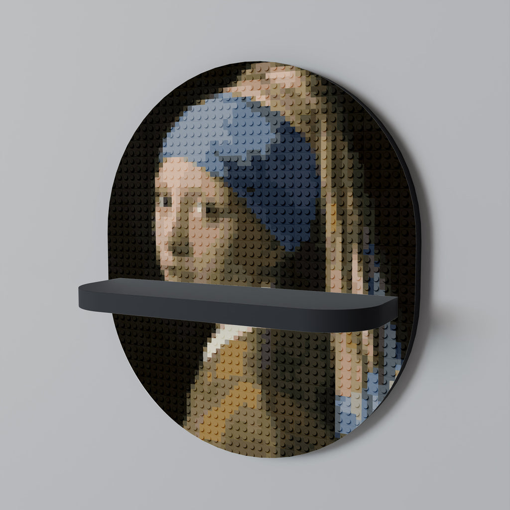 STRUKTURELL MASTERPIECE Oval konsthylla i svart finish