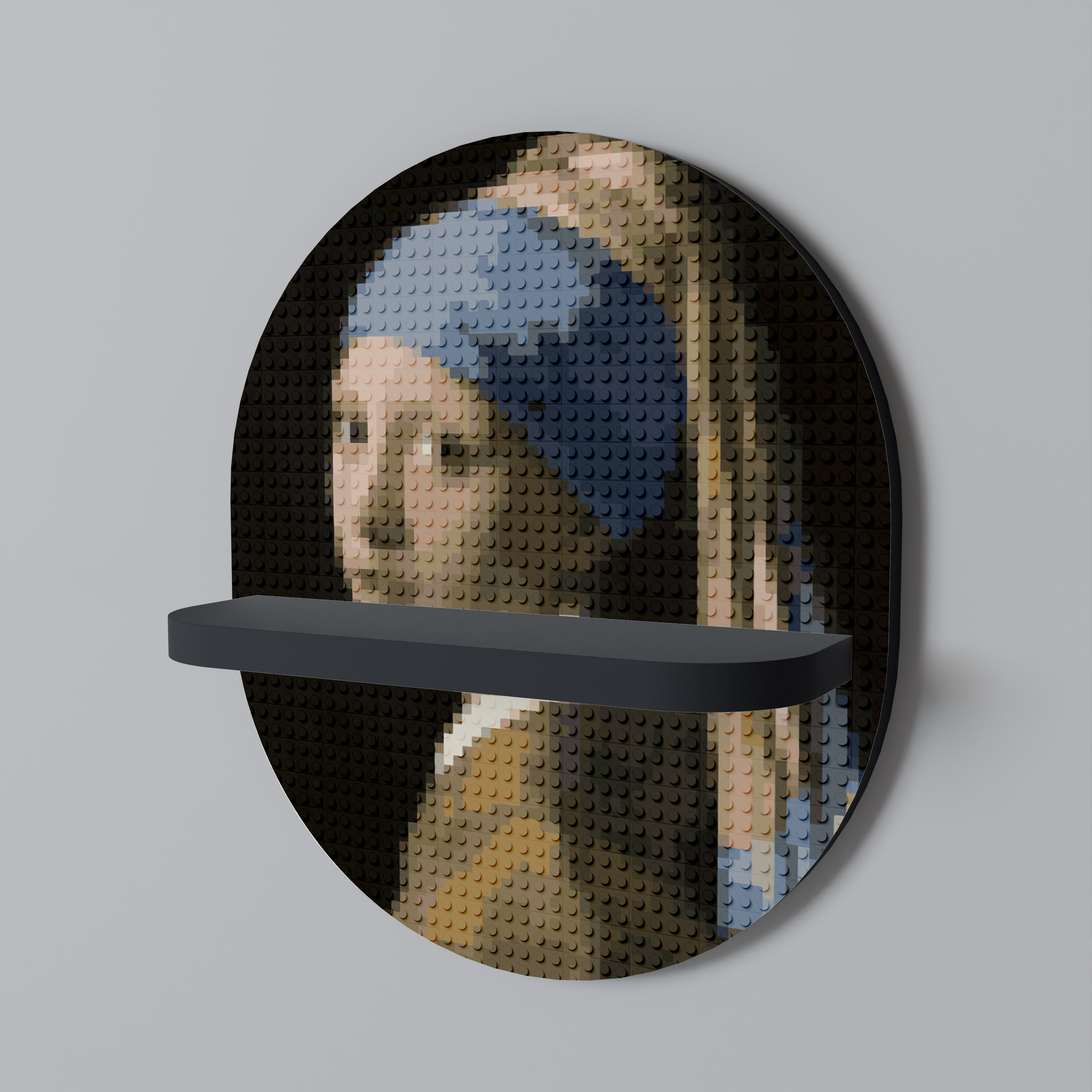 STRUKTURELL MASTERPIECE Oval konsthylla i svart finish