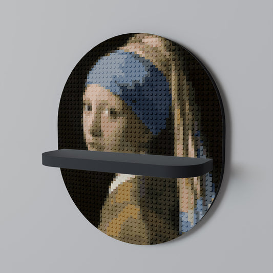 STRUKTURELL MASTERPIECE Oval konsthylla i svart finish