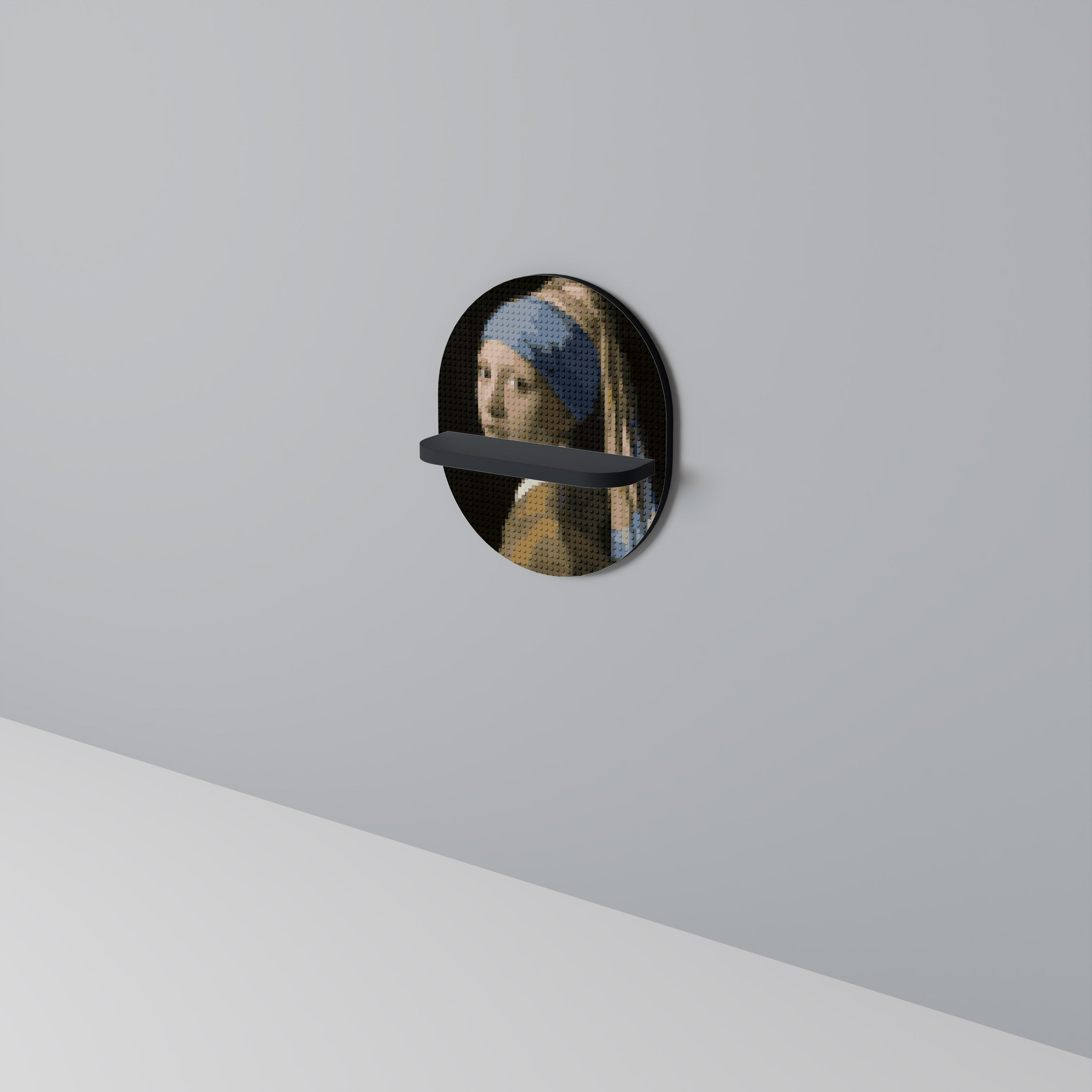 STRUKTURELL MASTERPIECE Oval konsthylla i svart finish