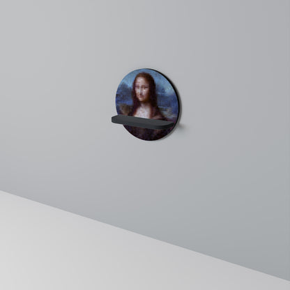 KONSTRUKTIV KONST Rund konsthylla i svart finish