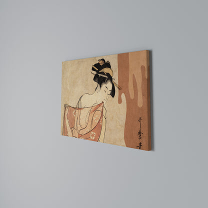 WOMAN, CAT AND EXTRA BROWN Horizontal Canvas Print