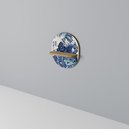 JAPANESE WOMAN Oval Art Shelf In Oak Effect