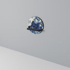 JAPANESE WOMAN Round Art Shelf In Black Finish