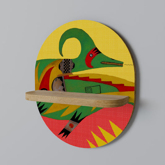 EXPRESSIV AVANYU Oval konsthylla i ekeffekt