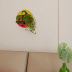 EXPRESSIVE AVANYU Round Art Shelf In Black Finish