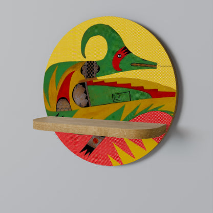 EXPRESSIVE AVANYU Round Art Shelf In Oak Effect