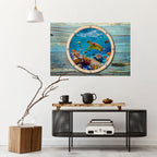 AQUA ADVENTURE horisontell affisch med självhäftande text