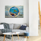 AQUA ADVENTURE horisontell affisch med självhäftande text