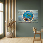 AQUA ADVENTURE horisontell affisch med självhäftande text