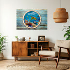 AQUA ADVENTURE horisontell affisch med självhäftande text