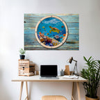 AQUA ADVENTURE horisontell affisch med självhäftande text