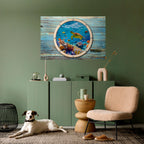 AQUA ADVENTURE horisontell affisch med självhäftande text