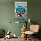 AQUA ADVENTURE vertikal poster med självhäftande text