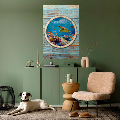 AQUA ADVENTURE vertikal poster med självhäftande text