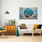 AQUA ADVENTURE horisontell affisch med självhäftande text