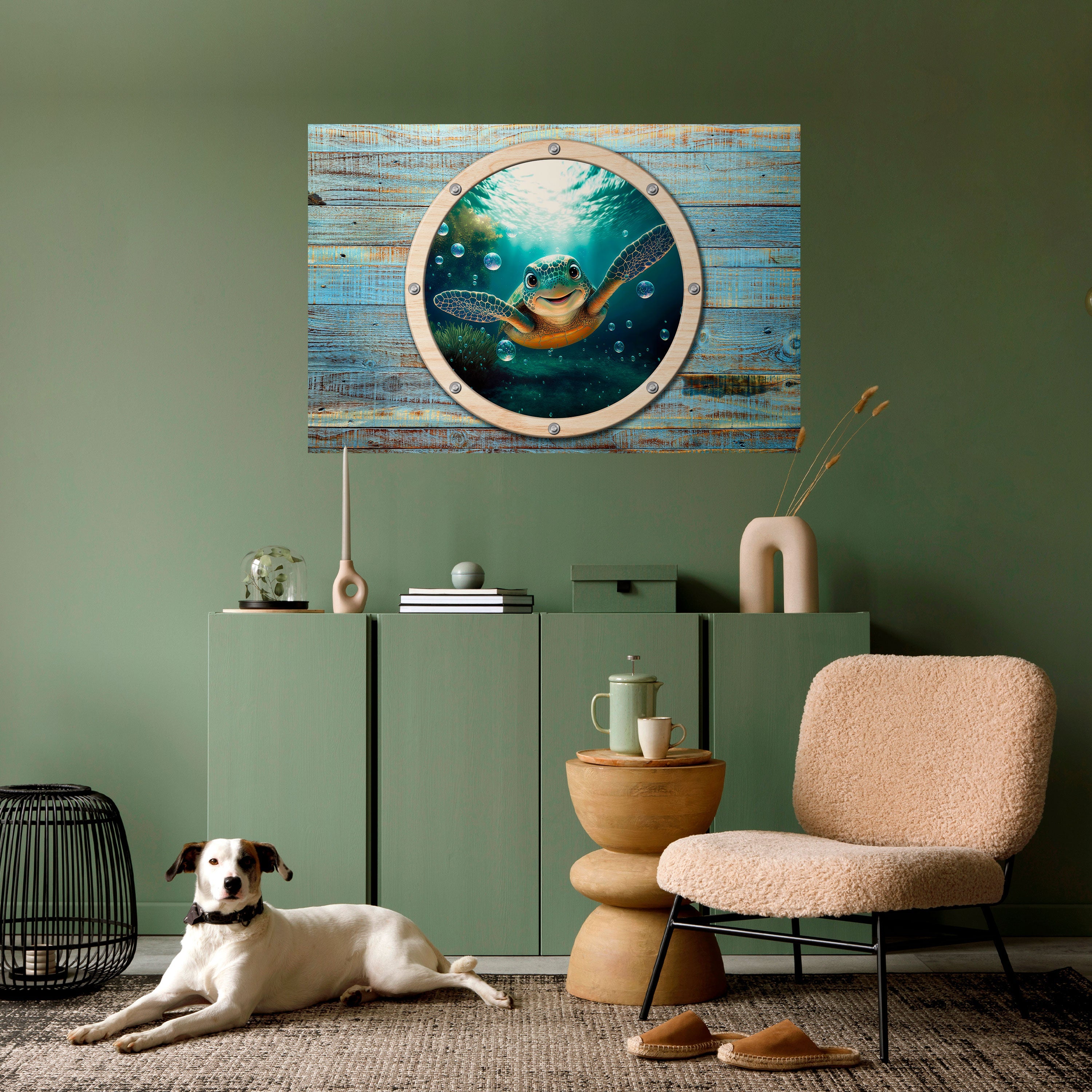 SEASIDE JOY horisontell poster med självhäftande motiv