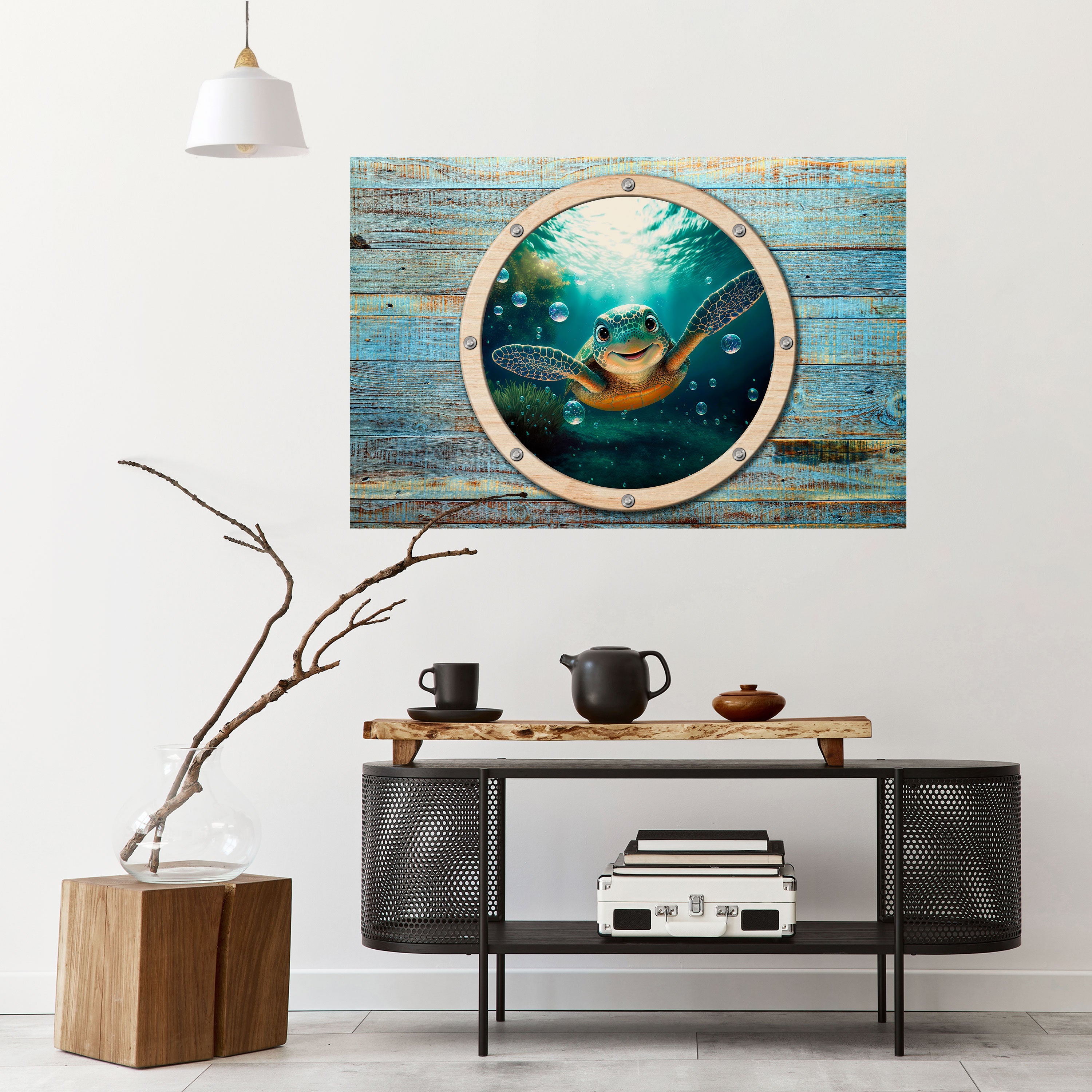 SEASIDE JOY horisontell poster med självhäftande motiv