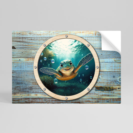 SEASIDE JOY horisontell poster med självhäftande motiv