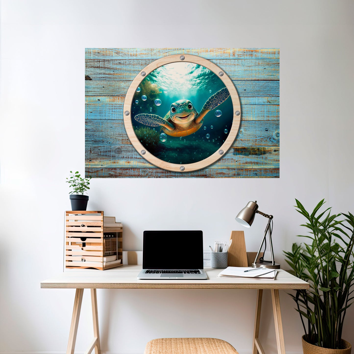 SEASIDE JOY Peel and Stick Horizontal Poster