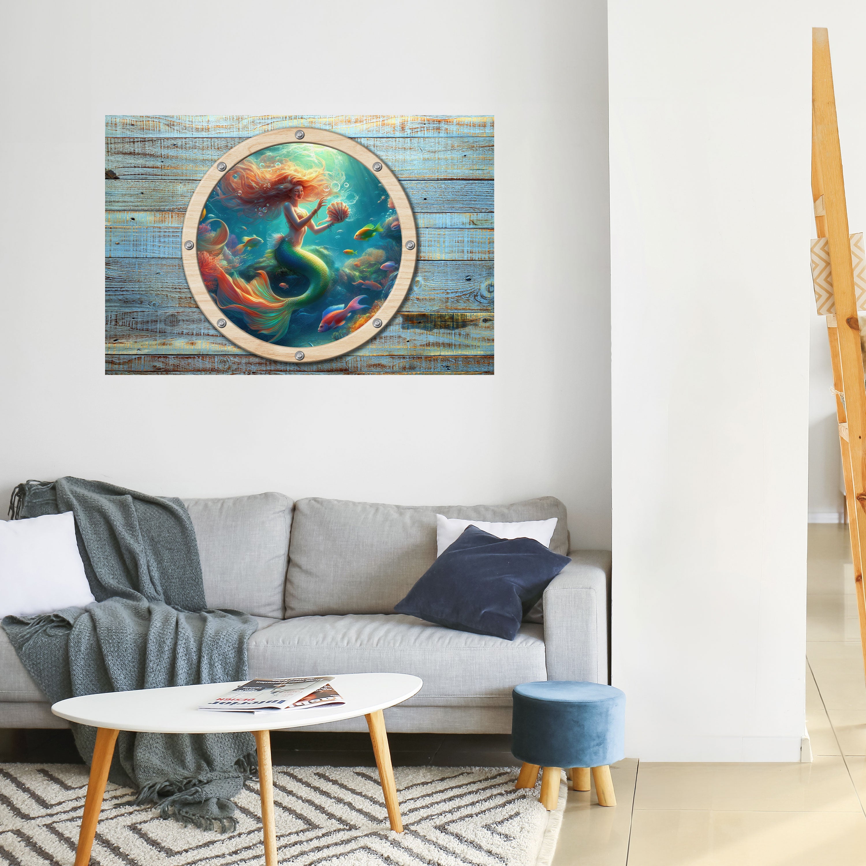 SJÖJUNGFRUND DRÖMMER skalbar och självhäftande horisontell poster