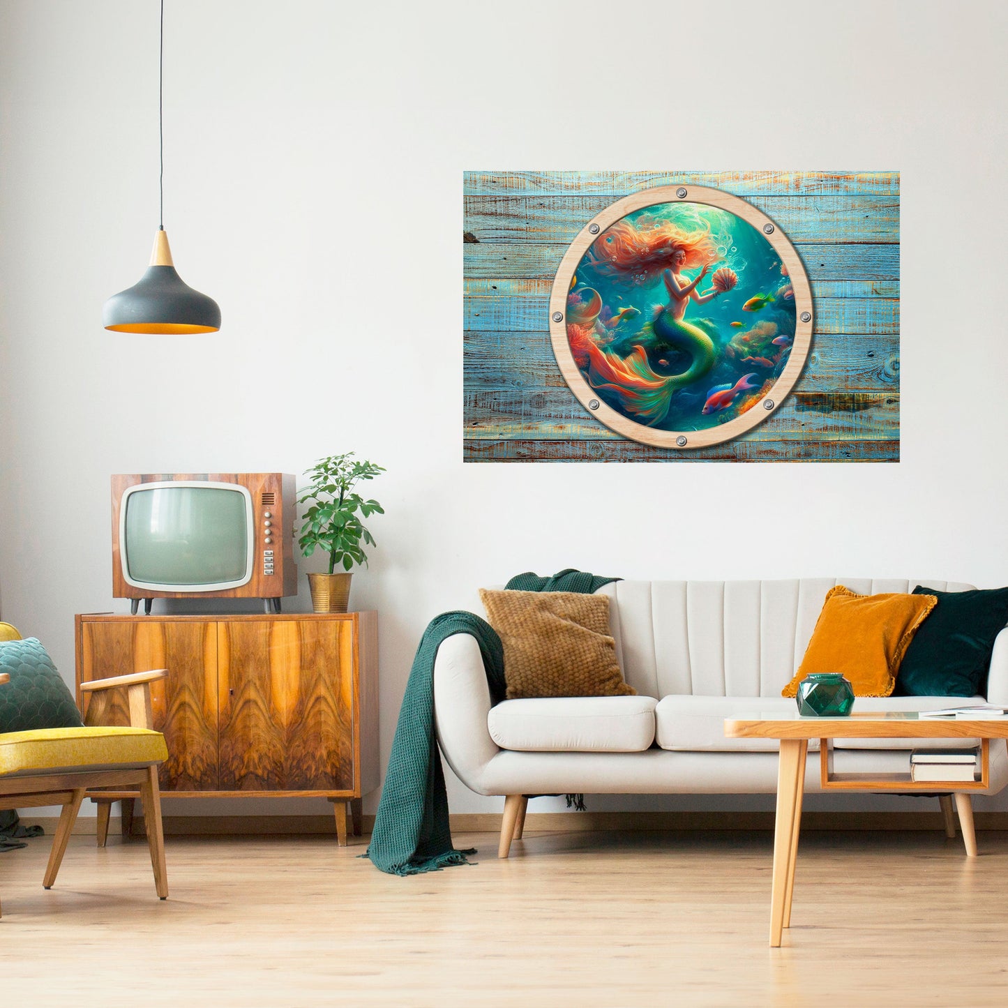 SJÖJUNGFRUND DRÖMMER skalbar och självhäftande horisontell poster