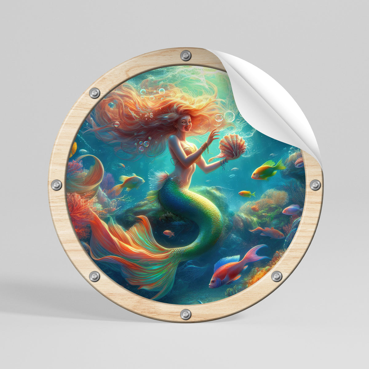 MERMAID DREAMS Rund väggdekal