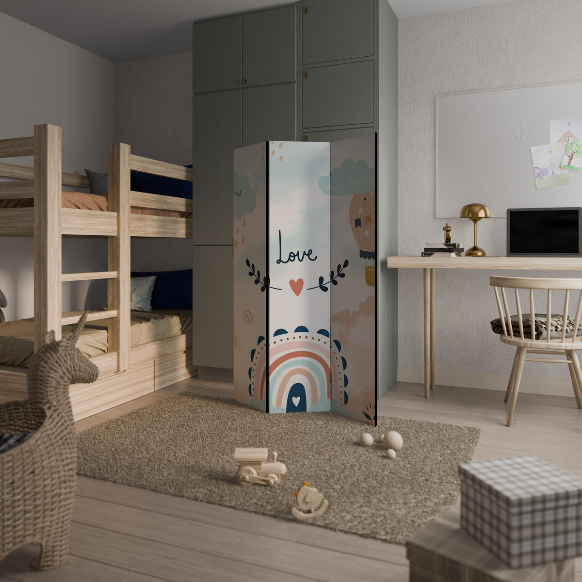 LOVELY DREAMS Dekorativ rumsavdelare – 3 paneler