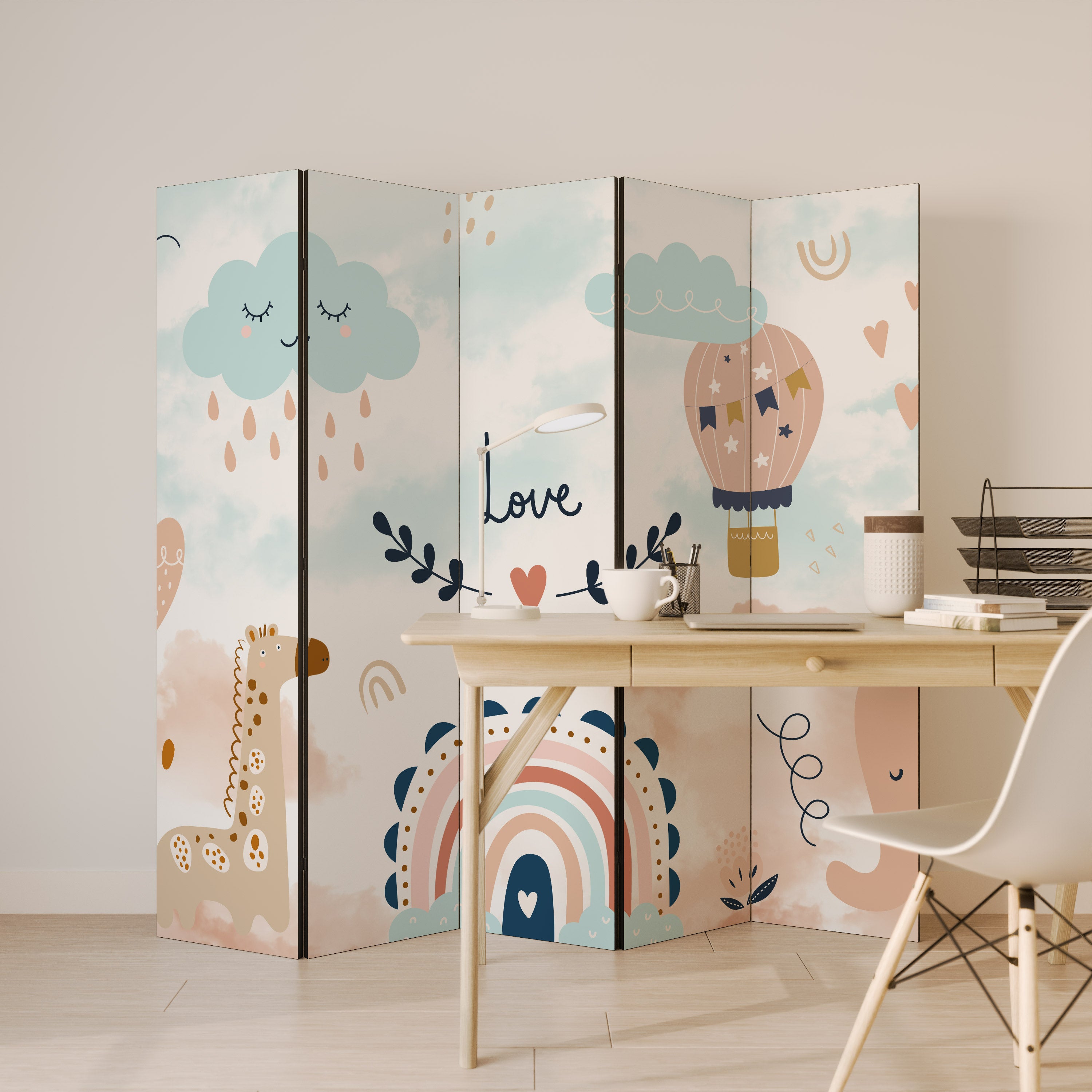 LOVELY DREAMS Dekorativ rumsavdelare – 5 paneler