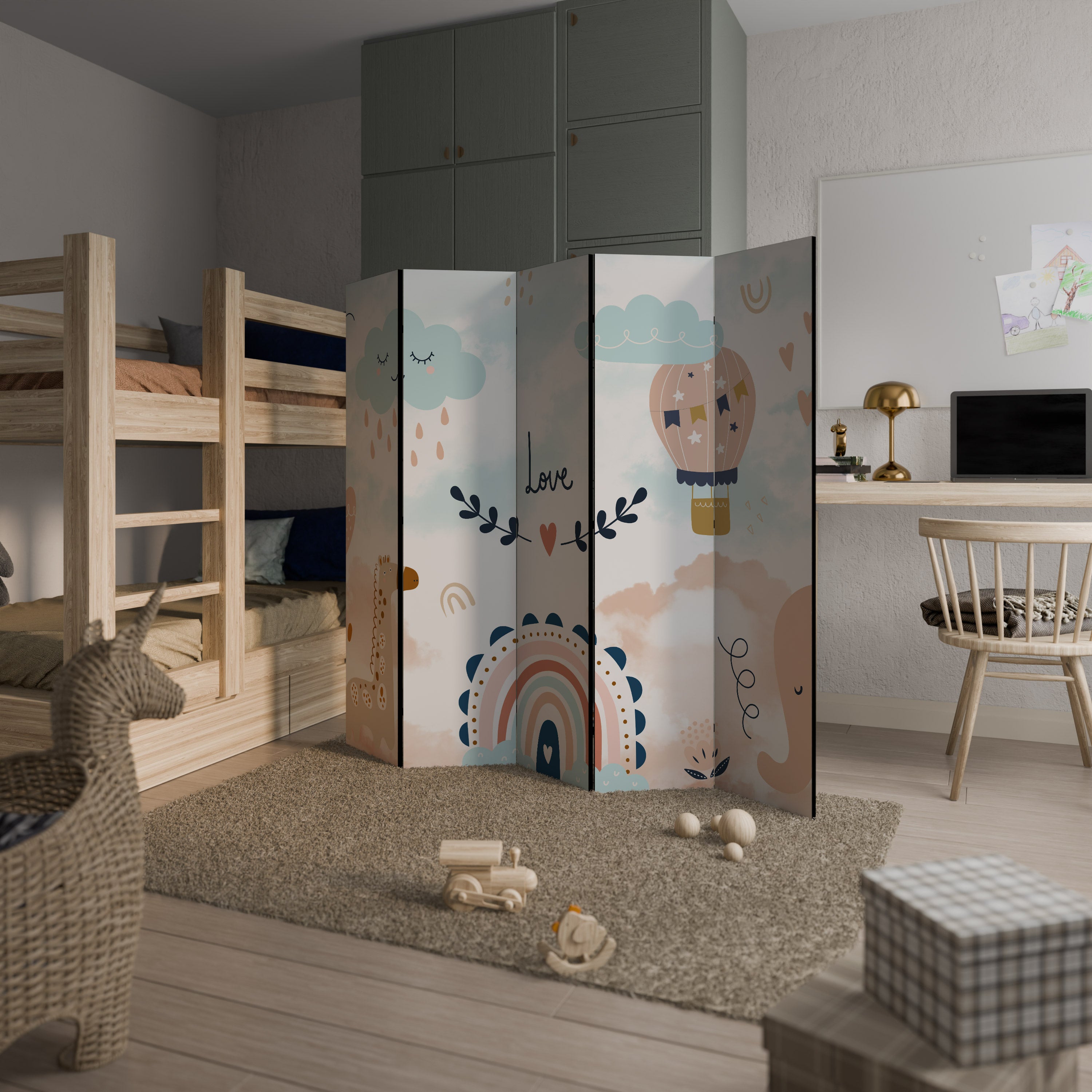 LOVELY DREAMS Dekorativ rumsavdelare – 5 paneler