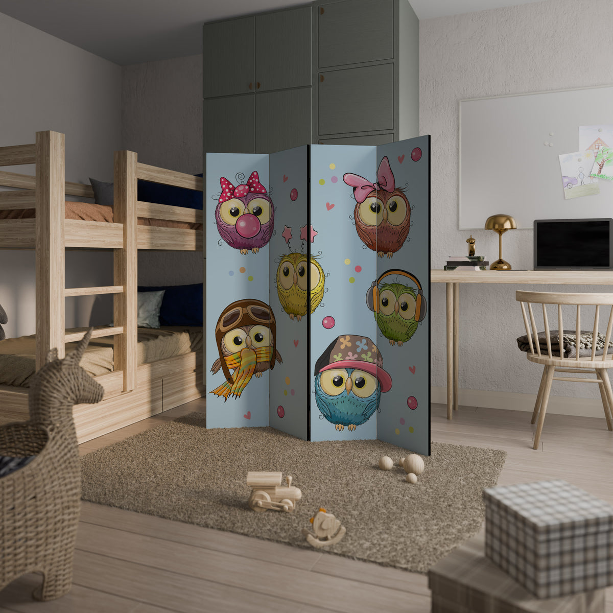 OWLY SQUAD Rumsavdelare 4 paneler