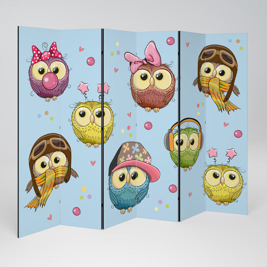 OWLY SQUAD Dekorativ rumsavdelare med 6 paneler
