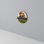 MYSTISK TOADSTOOL Oval konsthylla i svart finish