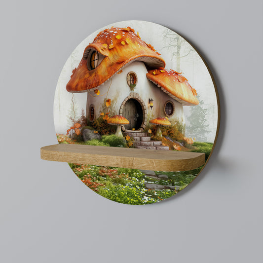 MYSTISK TOADSTOOL Rund Konsthylla I Ekeffekt