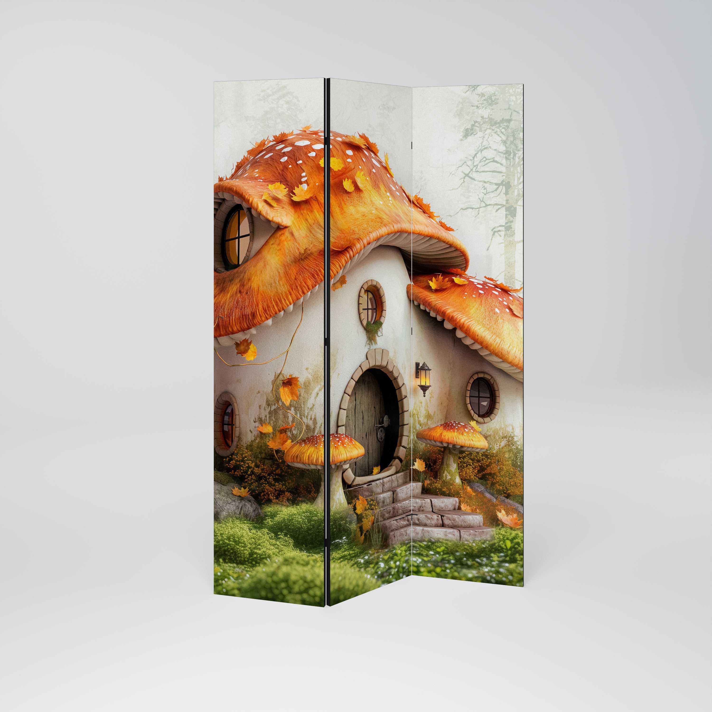 MYSTIC TOADSTOOL Dekorativ rumsavdelare med 3 paneler