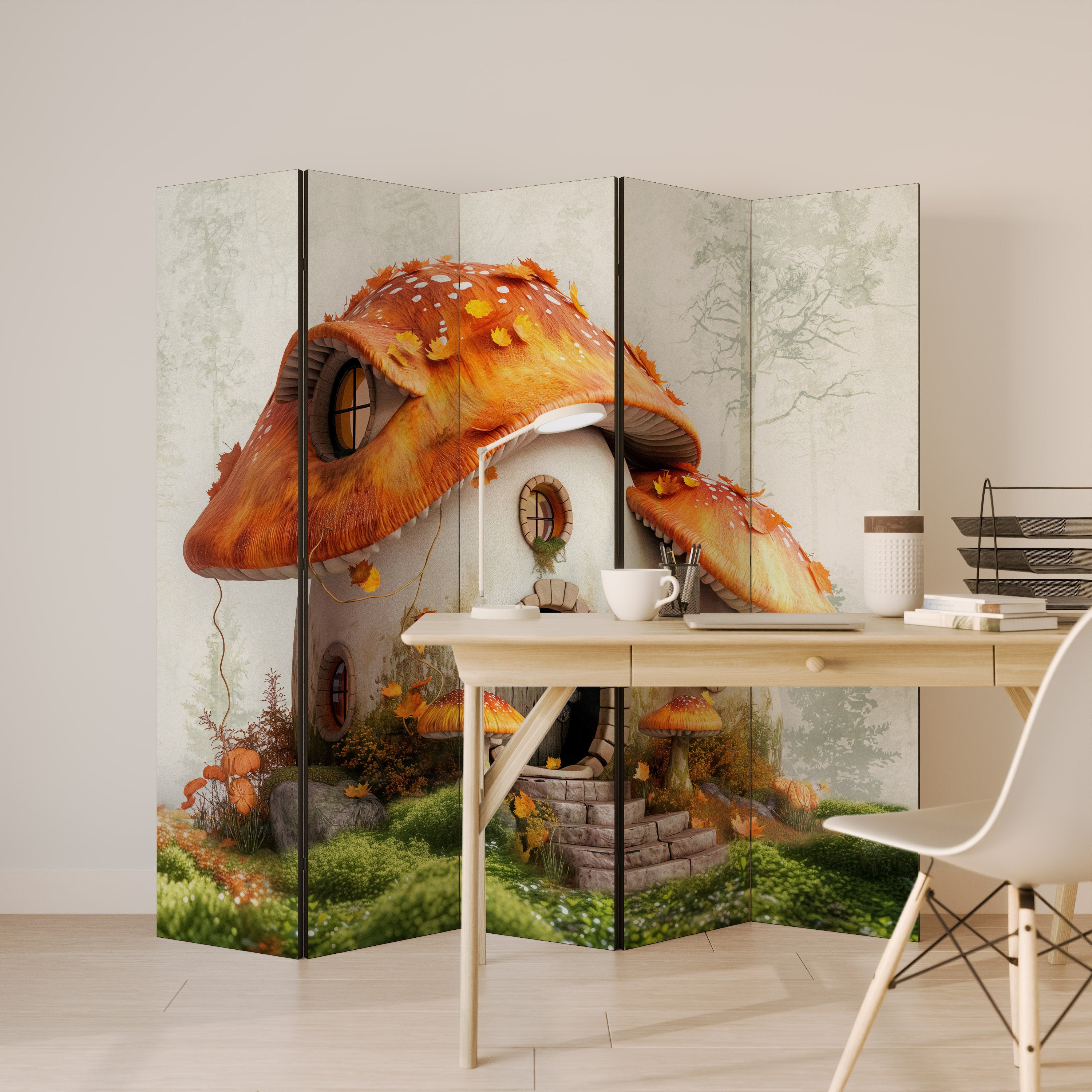 MYSTIC TOADSTOOL Dekorativ rumsavdelare – 5 paneler