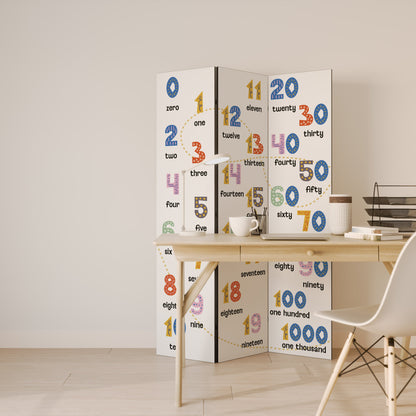 COUNTING LESSON Decorative 3-Panel Room Divider