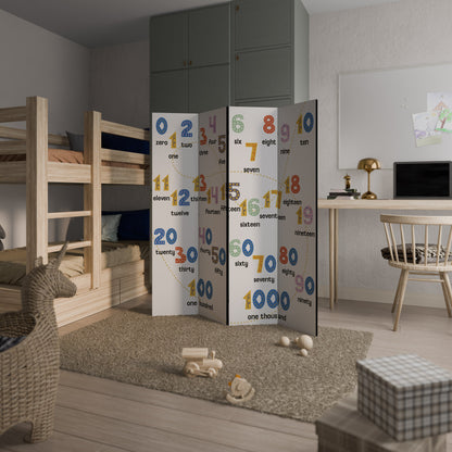 COUNTING LESSON Decorative 4-Panel Room Divider