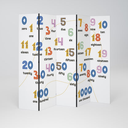 COUNTING LESSON Dekorativ rumsavdelare – 5 paneler