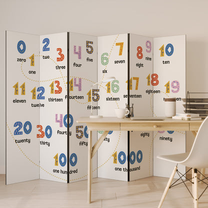 COUNTING LESSON Decorative 6-Panel Room Divider